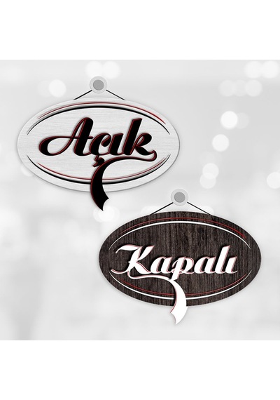 Bk Gift Kişiye Özel Açık & Kapalı Ahşap Kapı Levhası - 6 Akgn12121