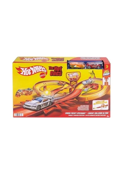 Hot Wheels Oyuncak Araba Ve Pist Seti, 2 Adet 1:64 Ölçekli Metal Araçla Yarış Ve Çarpışma, Hot Ones Otoyol Oyun Seti Ve Kolayca Birleştirilebilen Pist, Jfd11