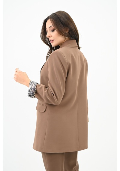 Kadın Leopar Astar Detaylı Ceket Takım 0115-25 001