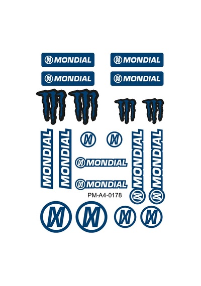 Motosiklet Stıcker Seti Mondial Tasarımlı 01 Nötr
