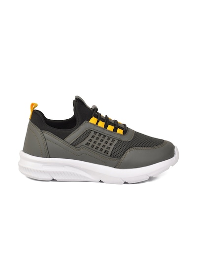 Walkway Haki Sarı Fileli Hafif Esnek Unisex Çocuk Spor Ayakkabı 9060 Motano F Haki-sarı