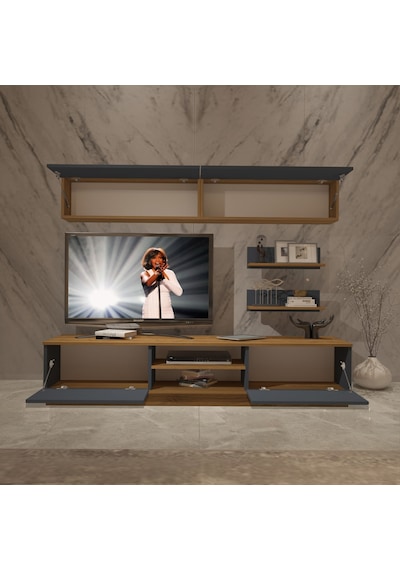 Decoraktiv Eko 5b Mdf Dvd Tv Ünitesi Tv Sehpası Pera - Antrasit