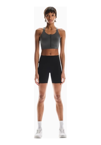 On Endurance Bra Zip Yüksek Destekli Ön Fermuarlı Spor Sütyeni Koyu Gri
