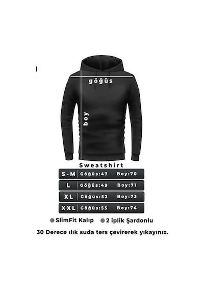 Startmore Ejder Basklı Kapüşonlu Sweat Siyah