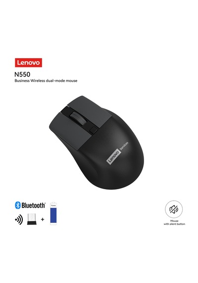 N550 Bluetooth + 2.4 Ghz Usb Alıcılı Kablosuz Dual Modlu Sessiz Mouse Siyah