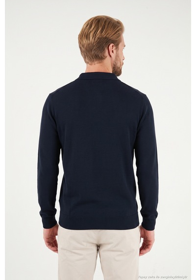 Buratti Pamuklu Regular Fit Düğmeli Uzun Kollu Polo Erkek Polo 7024733 Lacivert