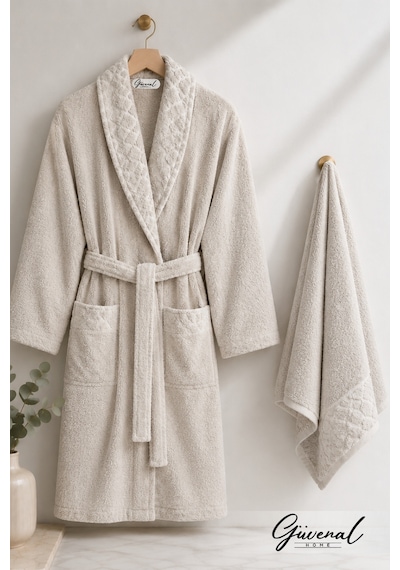 Layla Soft Unisex Bornoz Bornoz Erkek Bornoz Kadın Bornoz Hediyelik Sabahlık Çeyiz Bej