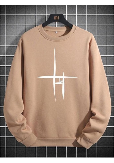 Altamira Unisex Çizgi Baskı Bisikletyaka Sweatshirt 001