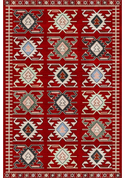 Dijital Baskı Pamuk Dokuma Taban Desenli Yolluk Koridor Halısı Kırmızı 831075436 Kırmızı