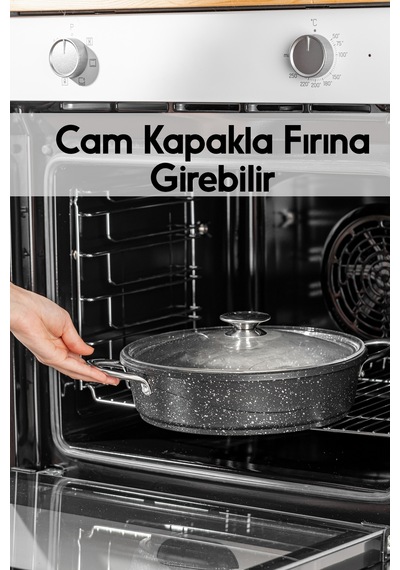 Tencere Ve Tava Seti Granit Döküm Pilav Tenceresi Ve Döküm Tava Seti Siyah