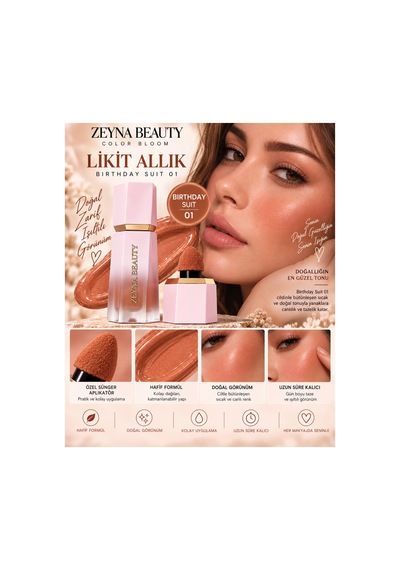 Color Bloom Likit Sıvı Allık Love Cake Pembe - 625561973 Diğer