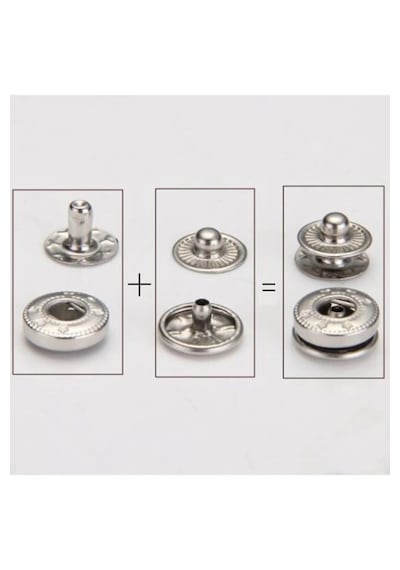 14mm 10 Adet Nikel Gümüş Renk Çıt Çıt Set