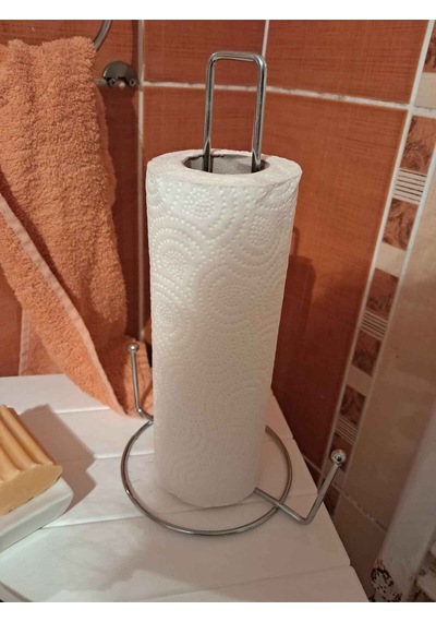 Metal Dik Kağıt Havluluk Masa Üstü Dikey Rulo Peçetelik 29 Cm, 2 Adet Gri Metal Diğer