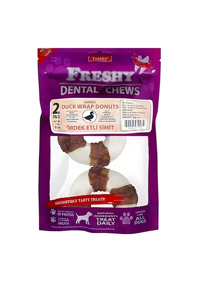 Freshy Duck Wrap Donuts Ördek Etli Deri Köpek Ödülü 100 Gr 2 Adet 9 Cm