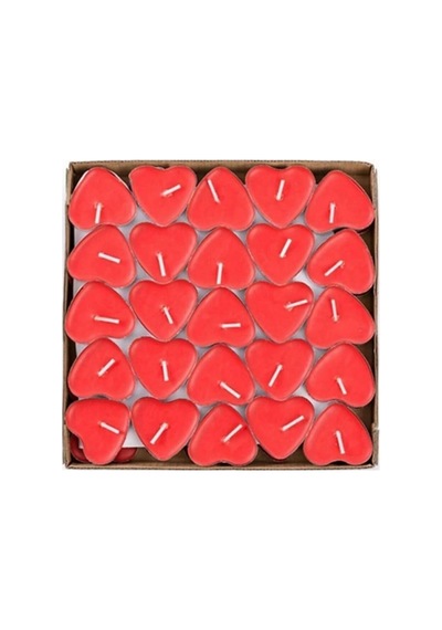 Kalp Şekilli Tealight Mum 100 Adet, Dekoratif Mum, Romantik Ortam Mumu Çok Renkli