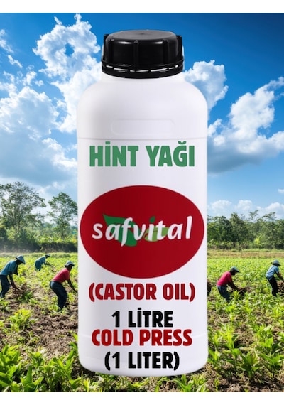 Safvital %100 Saf Katkısız Hint Yağı 1 Litre Castor Oil Hexan Free Heksansız Soğuk Pres Kalite 1 L