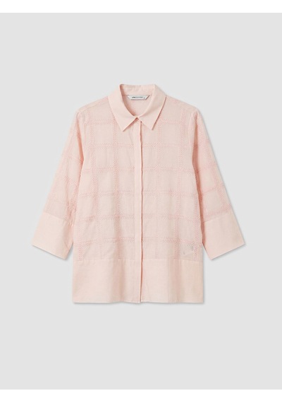 Lcw Everyday Pembe Kare Nakışlı Kadın Gömlek