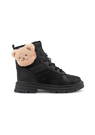 Cool Luno Hayvan Figürlü Ortopedik Kaymaz Taban Unisex Çocuk Bot Siyah