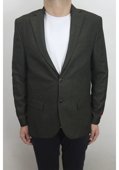 Moda Dmctekstil Erkek Düz Spor Kesim Normal Kalıp Çift Düğme Çift Yırtmaçlı Blazer Ceket Haki
