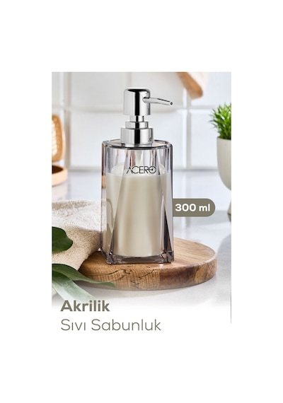 Vienev Akrilik Sıvı Sabunluk 300 Ml Şeffaf Antrasit 1993 Antrasit