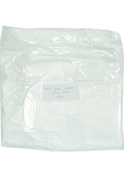 Ekonomik Orta Boy Atlet Hışır Poşet 43x25 Cm İnce Beyaz 250 Adet 1 Paket