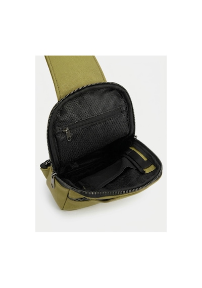 Levano Leather %100 Hakiki Dana Derisi Renkli Göğüs Çantası Çok Bölmeli Çapraz Body Bag & Omuz Çantası 32x20 Cm Yeşil
