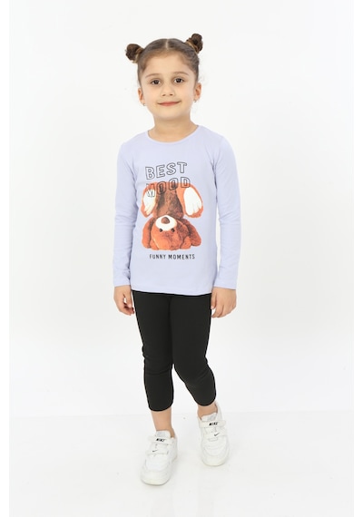 Toontoy Kids Toontoy Kız Çocuk Best Mood Ayıcık Baskılı Tişört Mavi