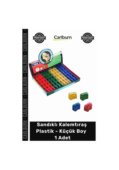 Kalemtıraş Hazneli Dayanıklı Okul Ofis Kırtasiye Keskin Kalemtıraş Plastik Küçük Boy - 1 Adet