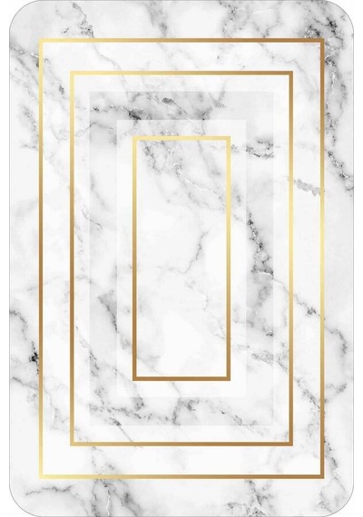 Beyaz Mermer Desen Banyo Halısı Klozet Paspas Seti Bs343n11 Kırık Beyaz