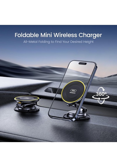 Aohi Kablosuz Magsafe Araç Montaj Şarj Cihazı, Tamamen Metal 15w