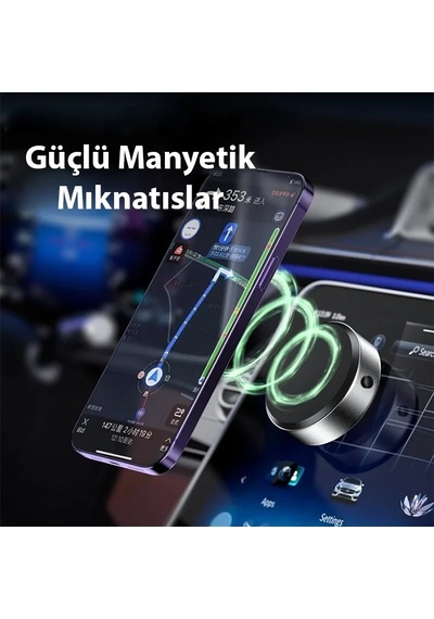Ally X8 Magsafe Manyetik Araç İçi Telefon Tutucu- 5775 Siyah