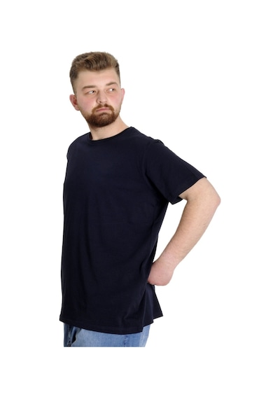 Mode Xl Büyük Beden Likralı T-Shirt Bisiklet Yaka 20149 Lacivert 001