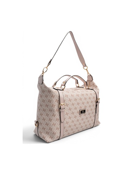 Silver Polo Pembe - Pudra Monogram Kadın Seyahat Çantası Sp1064