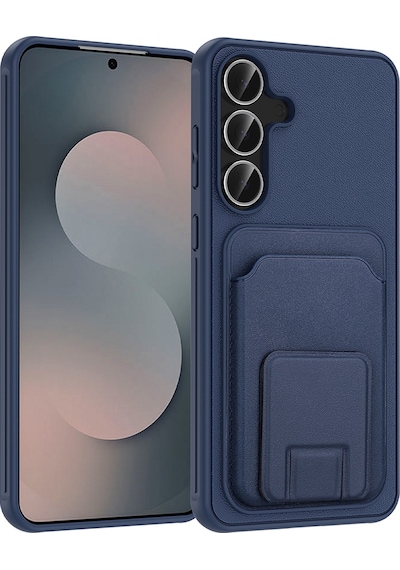 Teleplus Samsung Galaxy Uyumlu S25 Fe Kılıf Kartlıklı Standlı Square Folding Kılıf