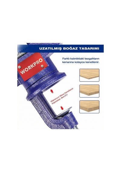 Workpro Wp233010 65mm 360 Döner Tabanlı Örslü Profesyonel Mini