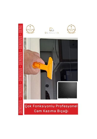 Boyabıçağı Cam Kazıma Bıçak Seti 100mm Kalıntı Tortu Sıyırma Aparatı 2 Adet Yedek Bıçak li Çok Renkli