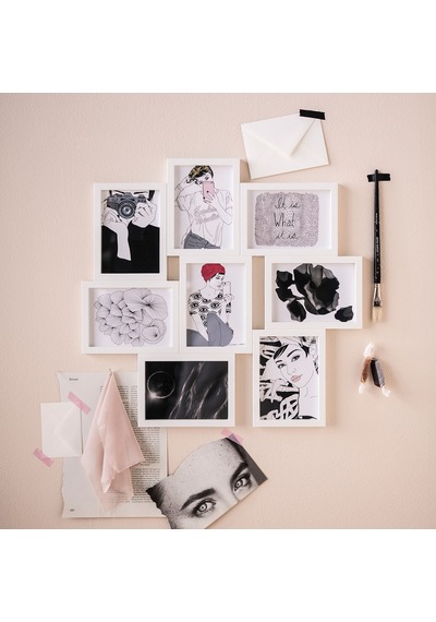 Ikea Vaxbo 8 Fotoğraflı Kolaj Çerçevesi 13 X 18 Cm Beyaz
