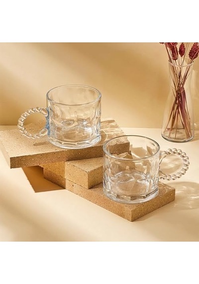 Ringo Stone 2&apos Li Cam Kupa 325 Ml Açık Ahşap