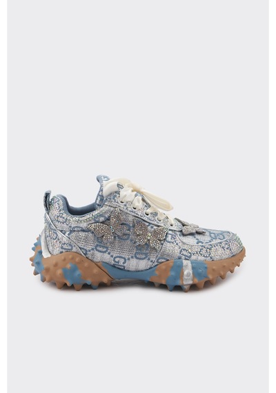 Derinet Taş İşlemeli Comfort Taban Kadın Sneaker Mavi Mavi