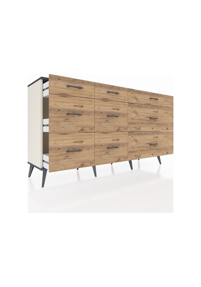 Hyperion Konsol 9 Çekmeceli 176x44x99 Aytaşı-antrasit/çam Aytaşı-antrasit/çam