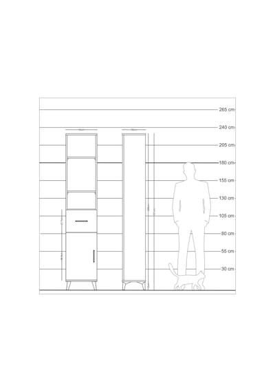 Arges Dolap 4 Raflı Tek Çekmeceli Tek Kapaklı 44x30x221 Çam-a... Çam
