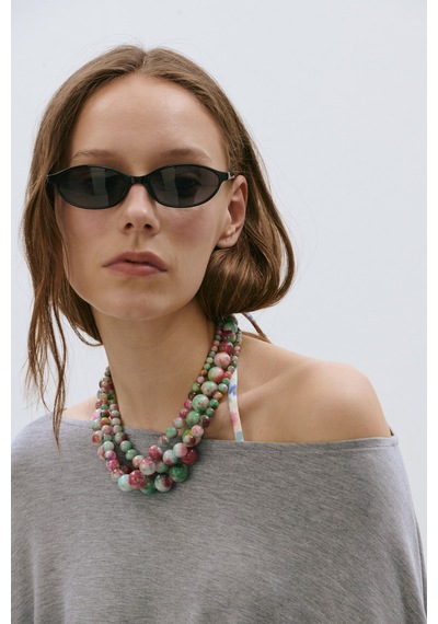 Suud Collection Gri Rae Penye Pelerin