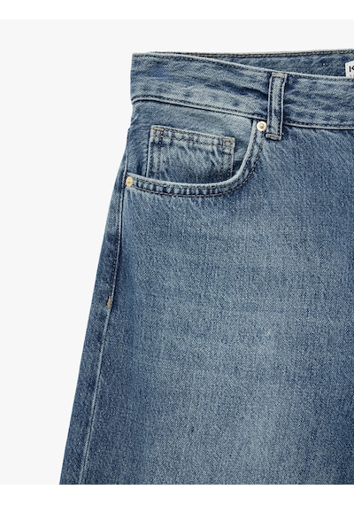 Koton Düğmeli Cep Detaylı Normal Bel Bol Kalıp Denim Pantolon - Loose Straight Fit Jean Koyu İndigo 7wal40100md Indigo Koton Düğmeli Cep Detaylı Normal Bel Bol Kalıp Denim Pantolon - Loose Straight Fit Jean Koyu İndigo 7wal40100md Indigo