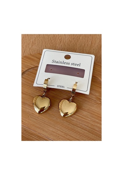 Kadın Çelik Gold Renk Kalp Model Sallantılı Küpe Gold - 661713729 Gold