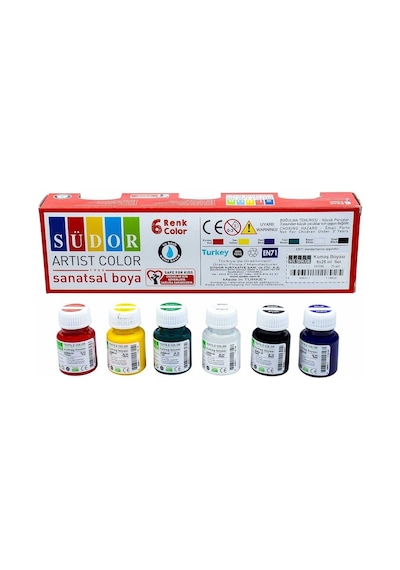 Südor Kumaş Boya 6 Lı Set 25Ml Çok Renkli