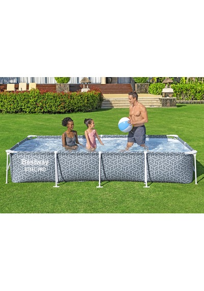 Bestway Steel Pro Dikdörtgen Prefabrik Yer Üstü Havuz Seti 3,66 M X 2,01 M X 66 Cm