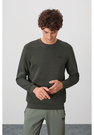 Air Jones Tommy Life Omar Haki Şardonlu Erkek Sweatshirt - 88137 Haki