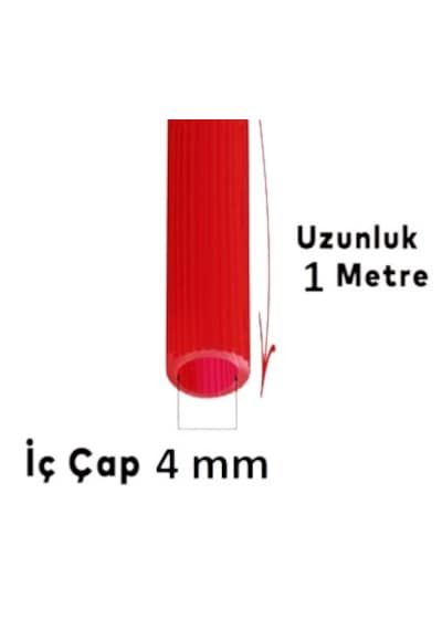 4 Mm Silikon Vakum Turbo Hortumu Cam Suyu Sıcak Soğuk Su Hava Hortumu 1mt. Kırmızı 4 Mm Silikon Vakum Turbo Hortumu Cam Suyu Sıcak Soğuk Su Hava Hortumu 1mt. Kırmızı