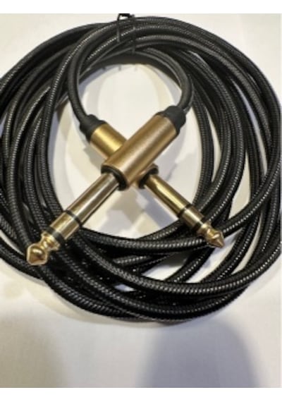 3 Metre 6.3 Mm Stereo Kablo 3 Metre Amfi Kablosu 3 Metre Gitar Saz Kablosu