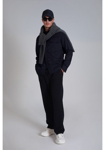 Lufian Lara Erkek Basic Gömlek Slim Fit Lacivert Lacivert 112010656100200
